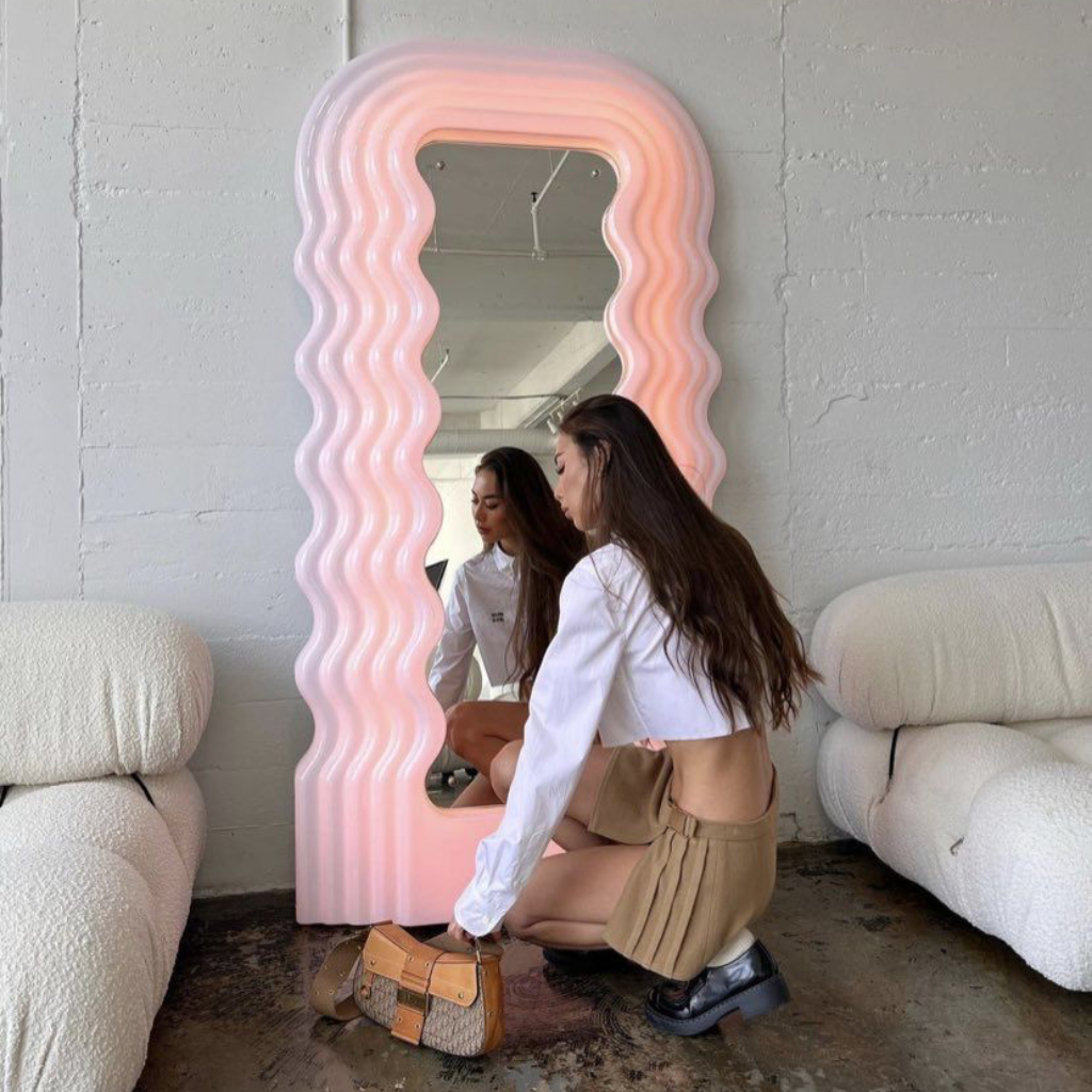 Wavy Neon Mirror