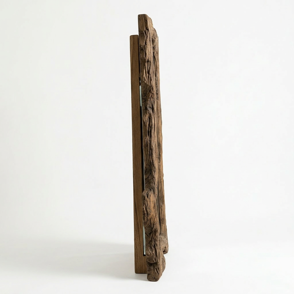 Miroir XXL en bois brut