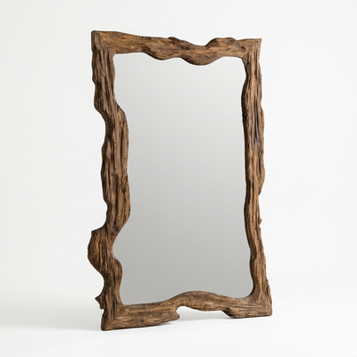 Miroir XXL en bois brut