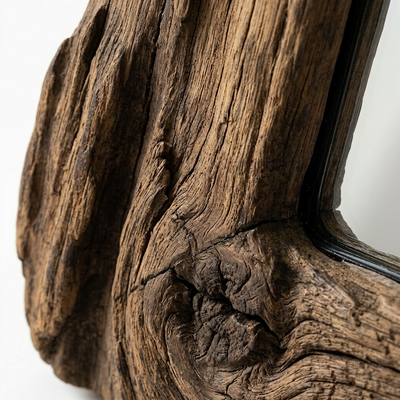 Miroir XXL en bois brut