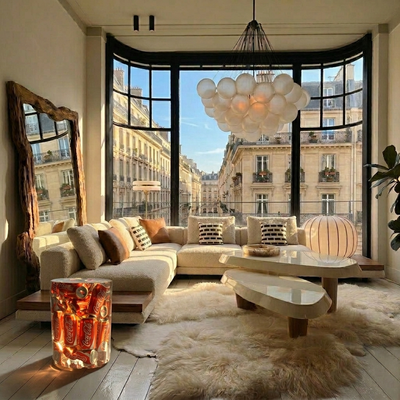 Miroir XXL en bois brut